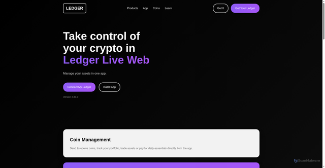 Security scan screenshot of http://live-ledger-device.netlify.app/