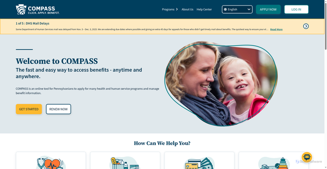 Security scan screenshot of https://www.compass.dhs.pa.gov/