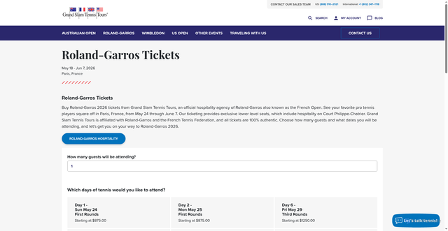 Security scan screenshot of https://www.grandslamtennistours.com/roland-garros/tickets