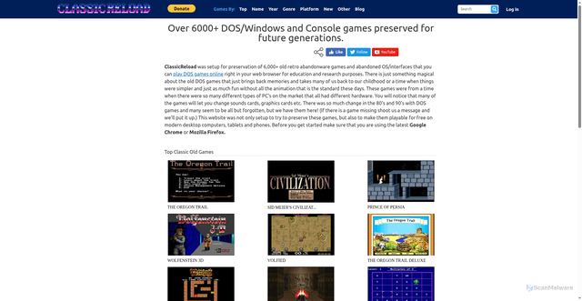 Security scan screenshot of https://classicreload.com