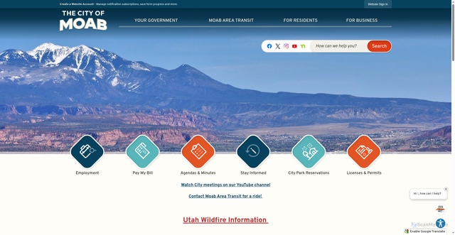 Security scan screenshot of https://moabcity.gov/