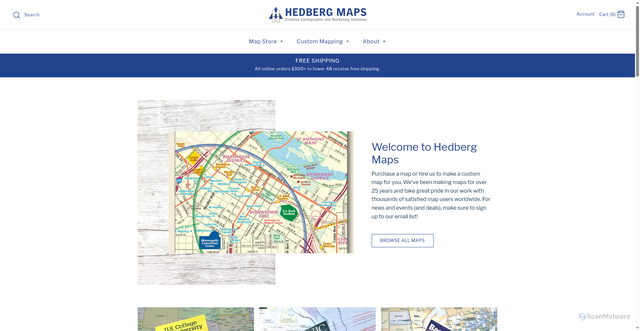 Security scan screenshot of https://hedbergmaps.com
