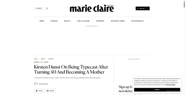 Security scan screenshot of https://www.marieclaire.com.au/news/kirsten-dunst-interview-civil-war/