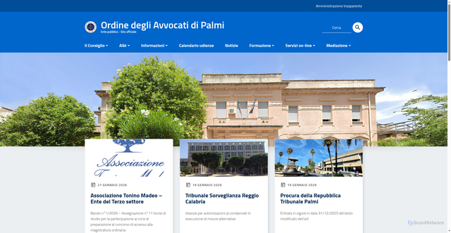 Security scan screenshot of https://www.ordineavvocatipalmi.com/