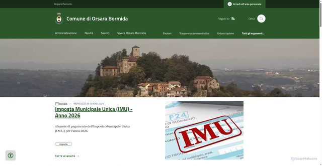 Security scan screenshot of https://www.comune.orsara.al.it