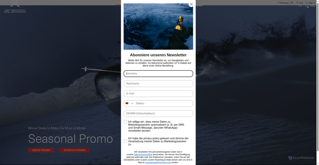 Security scan screenshot of https://montura.com