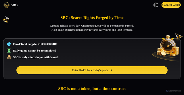 Security scan screenshot of http://sbccoin.top/