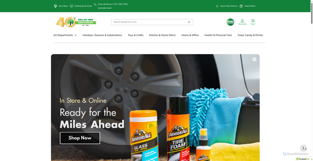 Security scan screenshot of https://dollartree.com