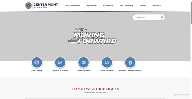 Security scan screenshot of https://www.cityofcenterpoint.org/