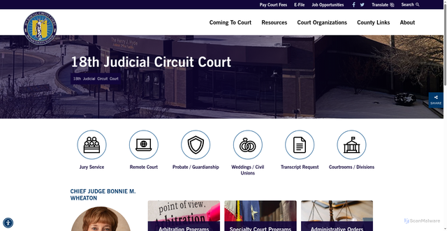 Security scan screenshot of https://www.dupagecourts.gov/18th_judicial_circuit_court/