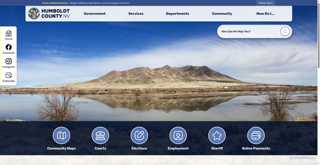 Security scan screenshot of https://humboldtcountynv.gov/
