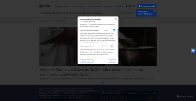 Security scan screenshot of https://www.iphan.gov.br