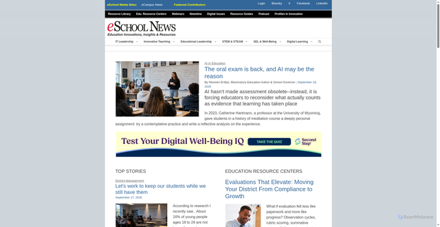 Security scan screenshot of https://www.eschoolnews.com/