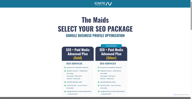Security scan screenshot of http://maidsbilling.wpenginepowered.com/