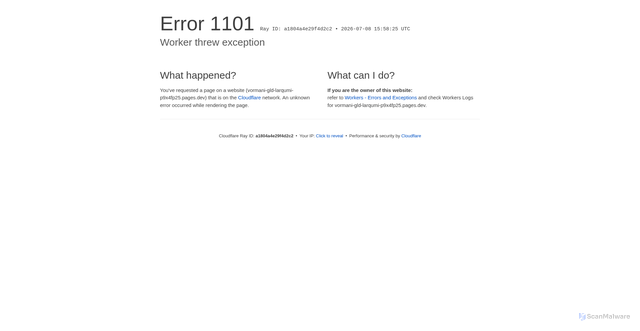 Security scan screenshot of https://vormani-gld-larqumi-p9x4fp25.pages.dev/
