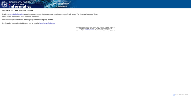 Security scan screenshot of https://groups.inf.ed.ac.uk