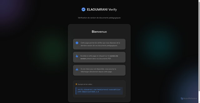 Security scan screenshot of http://verify.elaoumrani.com/
