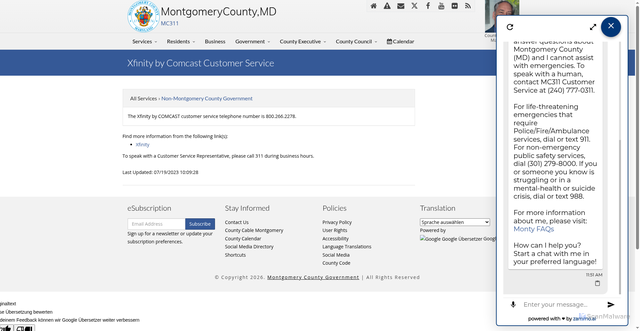 Security scan screenshot of https://www3.montgomerycountymd.gov/311/SolutionView.aspx?SolutionId=1-20YF8S