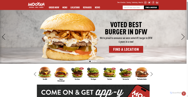 Security scan screenshot of https://www.mooyah.com/