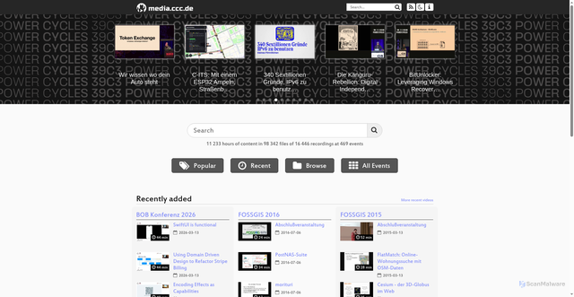 Security scan screenshot of https://media.ccc.de
