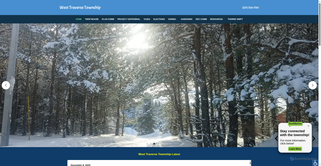 Security scan screenshot of https://westtraversetownship.gov/