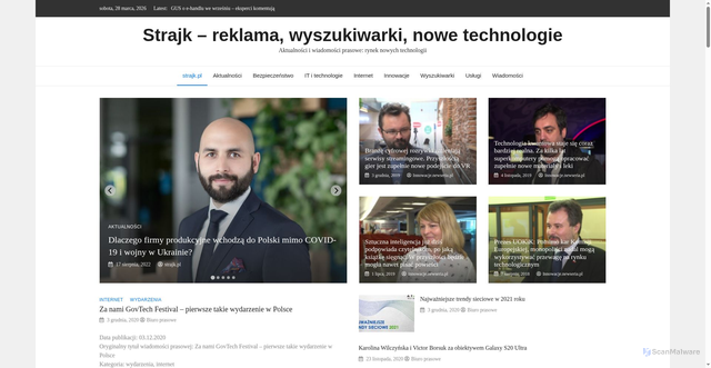 Security scan screenshot of https://www.strajk.pl