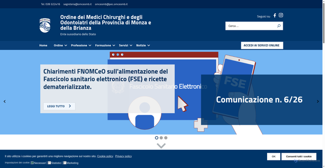 Security scan screenshot of https://www.omceomb.it
