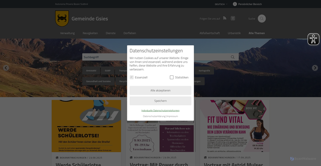 Security scan screenshot of https://www.gsies.eu/de