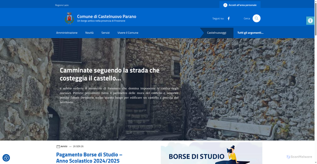 Security scan screenshot of https://comune.castelnuovoparano.fr.it/