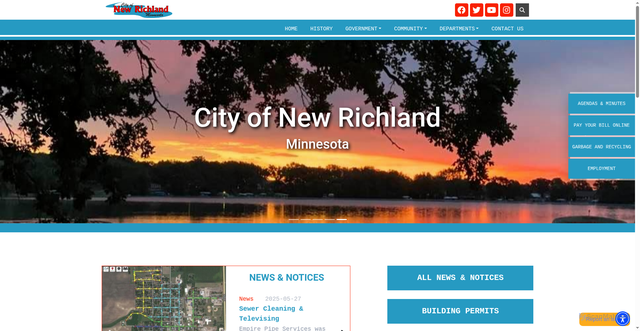 Security scan screenshot of https://newrichlandmn.gov/