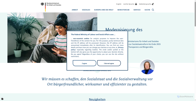 Security scan screenshot of https://www.bmas.de/DE/Startseite/start.html