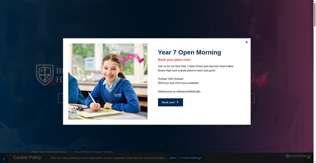 Security scan screenshot of https://www.beaconsfieldhigh.school/