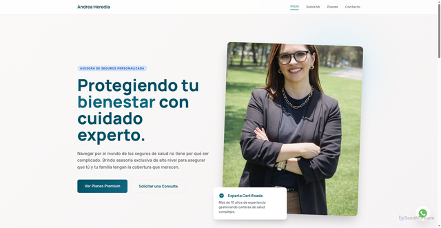 Security scan screenshot of https://andreaherediaseguros.com/