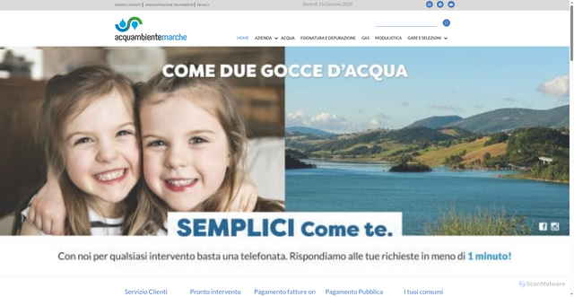 Security scan screenshot of https://www.acquambientemarche.it/