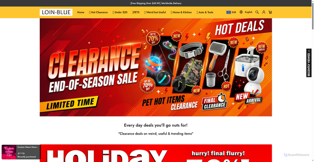 Security scan screenshot of https://loin-blue.com