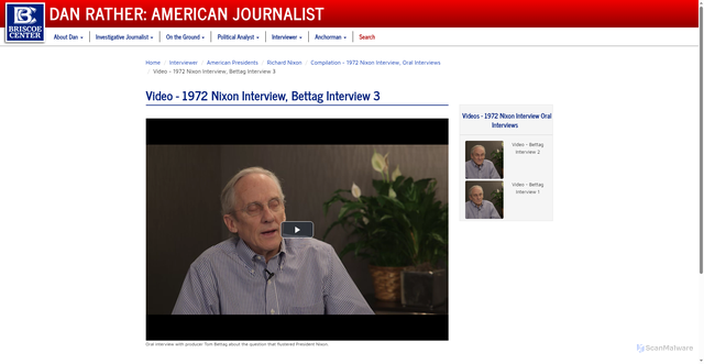 Security scan screenshot of http://danratherjournalist.org/interviewer/american-presidents/richard-nixon/videos-1972-nixon-interview-oral-interviews/video-19-1.html