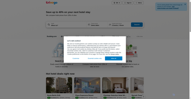 Security scan screenshot of https://www.trivago.com/
