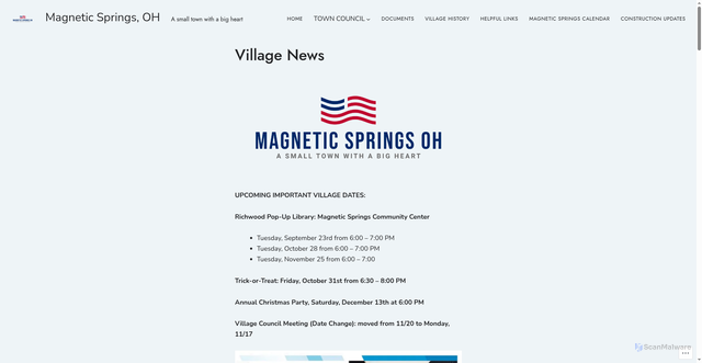 Security scan screenshot of https://magneticspringsoh.gov/