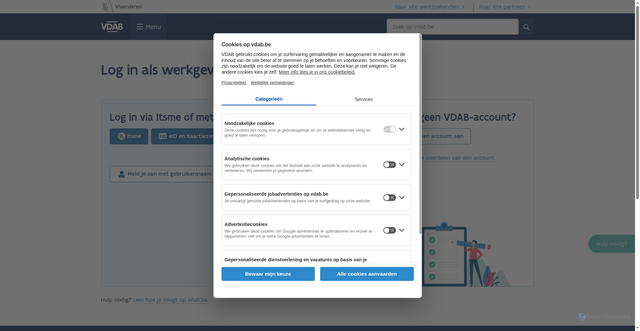 Security scan screenshot of https://op-derden.vdab.be