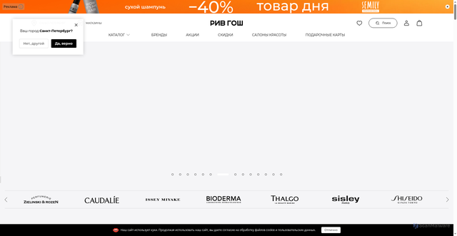 Security scan screenshot of https://rivegauche.ru