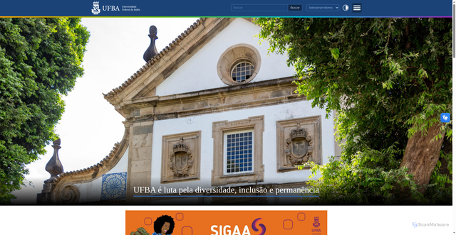 Security scan screenshot of https://www.ufba.br/