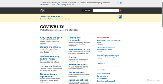 Security scan screenshot of https://gov.wales