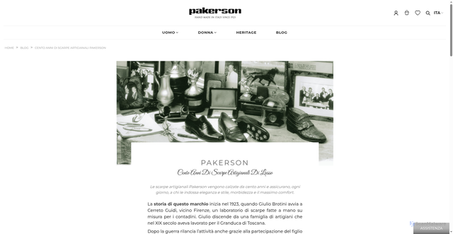 Security scan screenshot of https://pakerson.live/blog/18_cento-anni-di-scarpe-artigianali-pakerson.html