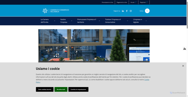 Security scan screenshot of https://www.emilia.camcom.it/