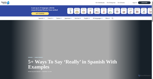 Security scan screenshot of https://blog.rosettastone.com