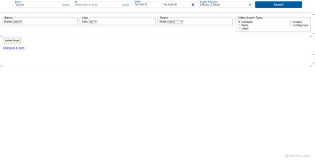 Security scan screenshot of https://bsb.widgets.sunwingtravelgroup.com
