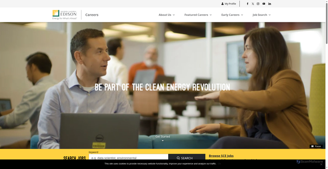 Security scan screenshot of https://www.edisoncareers.com/