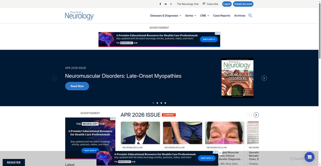 Security scan screenshot of https://practicalneurology.com