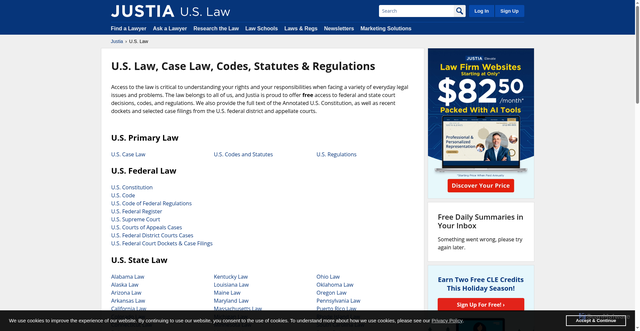 Security scan screenshot of https://law.justia.com/