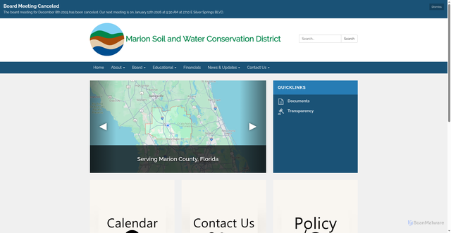 Security scan screenshot of https://www.marionswcdfl.gov/